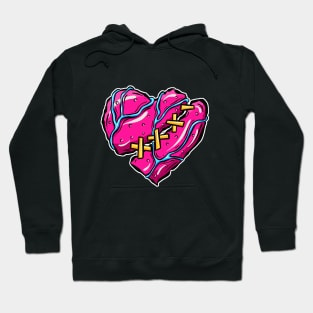 Zombie Broken Dead Heart Cartoon Hoodie